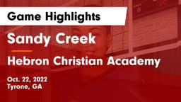 Sandy Creek  vs Hebron Christian Academy  Game Highlights - Oct. 22, 2022