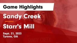 Sandy Creek  vs Starr's Mill  Game Highlights - Sept. 21, 2023