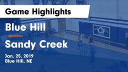 Blue Hill  vs Sandy Creek  Game Highlights - Jan. 25, 2019