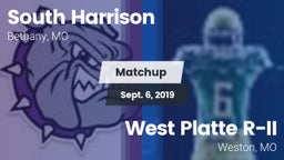 Matchup: South Harrison High vs. West Platte R-II  2019