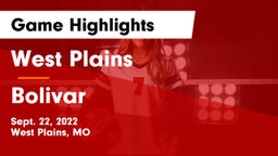 West Plains  vs Bolivar  Game Highlights - Sept. 22, 2022