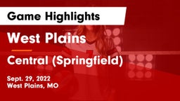 West Plains  vs Central  (Springfield) Game Highlights - Sept. 29, 2022