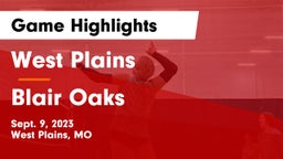 West Plains  vs Blair Oaks  Game Highlights - Sept. 9, 2023