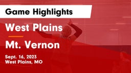 West Plains  vs Mt. Vernon  Game Highlights - Sept. 16, 2023