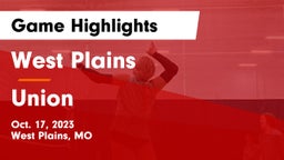 West Plains  vs Union  Game Highlights - Oct. 17, 2023