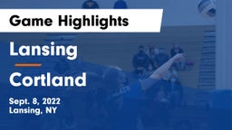 Lansing  vs Cortland  Game Highlights - Sept. 8, 2022
