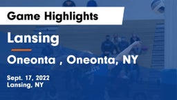 Lansing  vs Oneonta , Oneonta, NY Game Highlights - Sept. 17, 2022