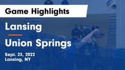 Lansing  vs Union Springs  Game Highlights - Sept. 23, 2022