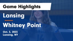 Lansing  vs Whitney Point  Game Highlights - Oct. 3, 2023