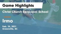 Christ Church Episcopal School vs Irmo  Game Highlights - Feb. 24, 2021