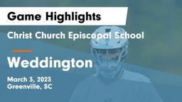 Christ Church Episcopal School vs Weddington  Game Highlights - March 3, 2023