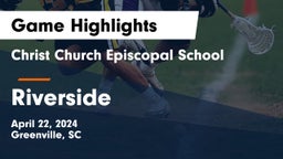 Christ Church Episcopal School vs Riverside  Game Highlights - April 22, 2024
