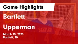 Bartlett  vs Upperman Game Highlights - March 25, 2023