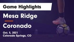 Mesa Ridge  vs Coronado  Game Highlights - Oct. 5, 2021