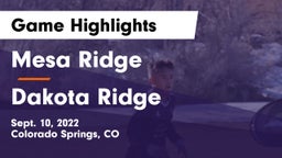 Mesa Ridge  vs Dakota Ridge  Game Highlights - Sept. 10, 2022
