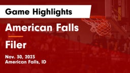 American Falls  vs Filer  Game Highlights - Nov. 30, 2023
