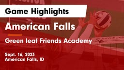 American Falls  vs Green leaf Friends Academy Game Highlights - Sept. 16, 2023