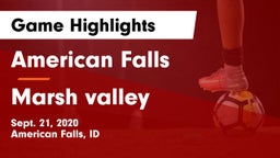 American Falls  vs Marsh valley Game Highlights - Sept. 21, 2020