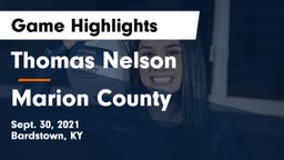Thomas Nelson  vs Marion County  Game Highlights - Sept. 30, 2021