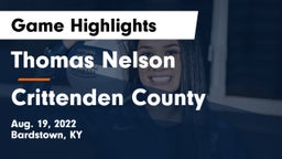 Thomas Nelson  vs Crittenden County Game Highlights - Aug. 19, 2022