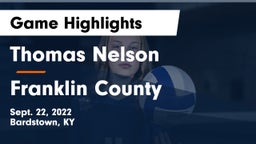 Thomas Nelson  vs Franklin County  Game Highlights - Sept. 22, 2022