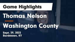 Thomas Nelson  vs Washington County  Game Highlights - Sept. 29, 2022