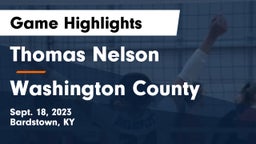 Thomas Nelson  vs Washington County  Game Highlights - Sept. 18, 2023