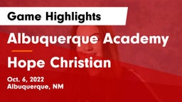 Albuquerque Academy  vs Hope Christian  Game Highlights - Oct. 6, 2022