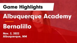 Albuquerque Academy  vs Bernalillo  Game Highlights - Nov. 2, 2022