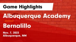 Albuquerque Academy  vs Bernalillo Game Highlights - Nov. 7, 2023