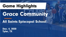 Grace Community  vs All Saints Episcopal School Game Highlights - Dec. 4, 2020