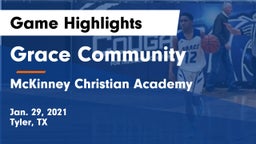 Grace Community  vs McKinney Christian Academy Game Highlights - Jan. 29, 2021