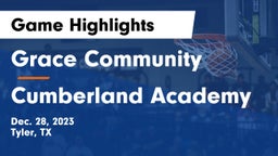 Grace Community  vs Cumberland Academy Game Highlights - Dec. 28, 2023