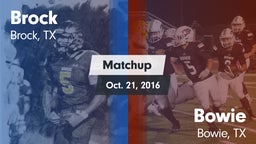 Matchup: Brock  vs. Bowie  2016