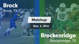 Matchup: Brock  vs. Breckenridge  2016