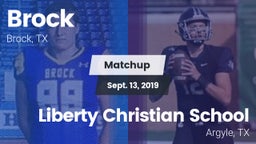 Matchup: Brock  vs. Liberty Christian School  2019