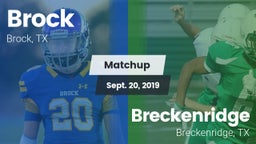 Matchup: Brock  vs. Breckenridge  2019