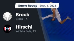 Recap: Brock  vs. Hirschi  2023