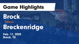Brock  vs Breckenridge  Game Highlights - Feb. 11, 2020