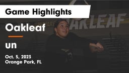 Oakleaf  vs un Game Highlights - Oct. 5, 2023