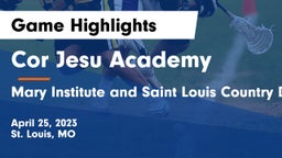 Cor Jesu Academy vs Mary Institute and Saint Louis Country Day School Game Highlights - April 25, 2023