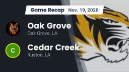 Recap: Oak Grove  vs. Cedar Creek  2020