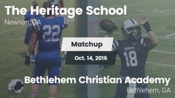 Matchup: The Heritage School vs. Bethlehem Christian Academy  2016