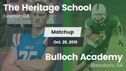 Matchup: The Heritage School vs. Bulloch Academy  2016