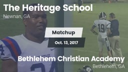 Matchup: The Heritage School vs. Bethlehem Christian Academy  2017