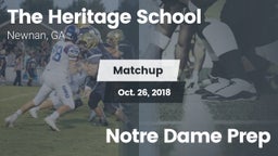 Matchup: The Heritage School vs. Notre Dame Prep 2018