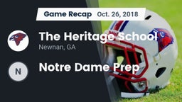 Recap: The Heritage School vs. Notre Dame Prep 2018
