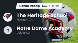 Recap: The Heritage School vs.      Notre Dame Academy 2019