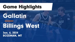 Gallatin  vs Billings West  Game Highlights - Jan. 6, 2024