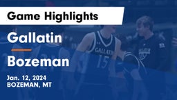 Gallatin  vs Bozeman  Game Highlights - Jan. 12, 2024
